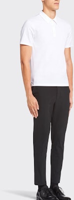 PRADA SS23 Polo Blanco de Algodón Elástico de Manga Corta. UJN714-1YDP-F0009-S-211 Purchase PRADA SS23 Polo Blanco de Algodón Elástico de Manga Corta. UJN714-1YDP-F0009-S-211