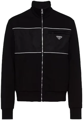 Prada SS23 黑色純色琺瑯標誌立領夾克 UJL57A-118V-F0967-S-231 Buy Prada SS23 黑色純色琺瑯標誌立領夾克 UJL57A-118V-F0967-S-231