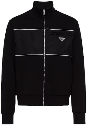 Prada SS23 黑色純色琺瑯標誌立領夾克 UJL57A-118V-F0967-S-231 Order Prada SS23 黑色純色琺瑯標誌立領夾克 UJL57A-118V-F0967-S-231