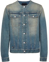 PRADA SS23 Distressed Denim Jacket Light Blue GEB229-12K1-F0V3N-S-231 PRADA SS23 Distressed Denim Jacket Light Blue GEB229-12K1-F0V3N-S-231