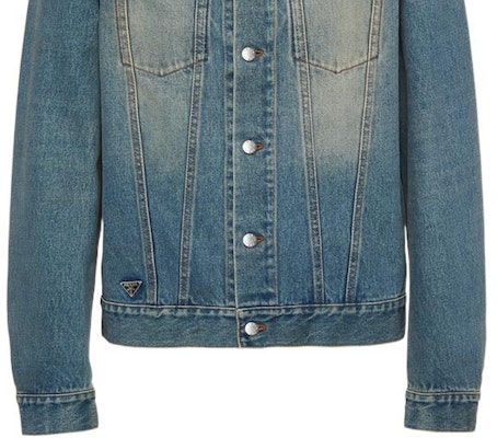 普拉达 SS23 做旧牛仔夹克 浅蓝色 GEB229-12K1-F0V3N-S-231 Details for 普拉达 SS23 做旧牛仔夹克 浅蓝色 GEB229-12K1-F0V3N-S-231