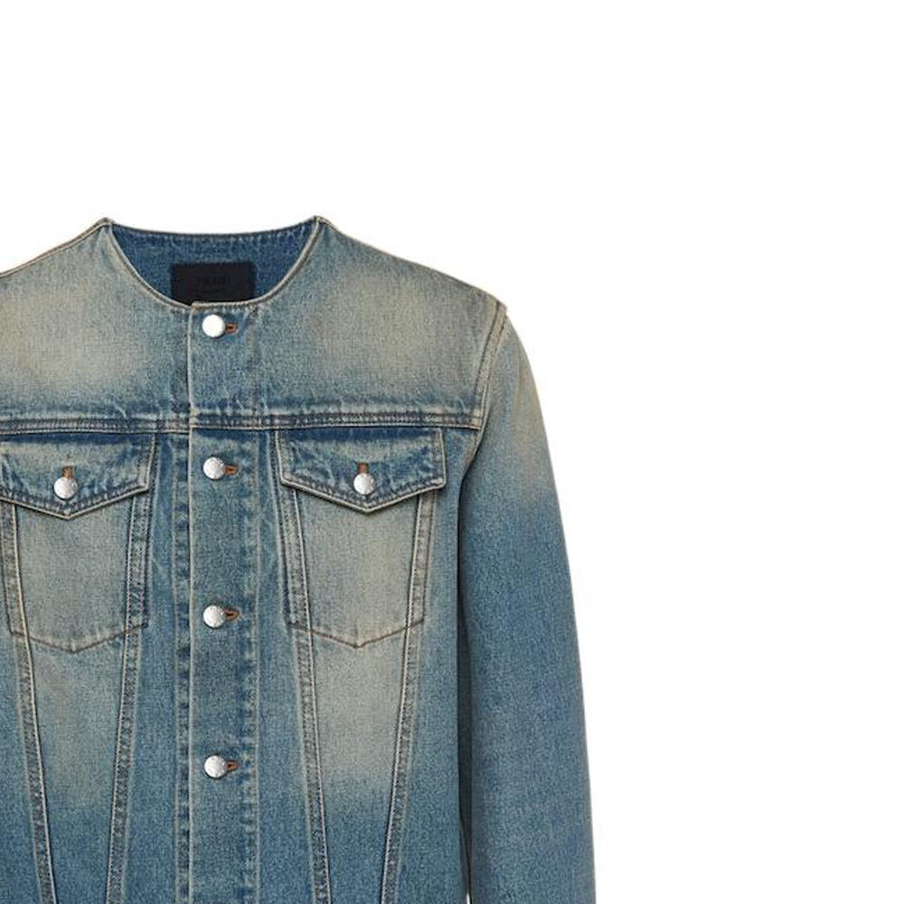 Sizing 普拉达 SS23 做旧牛仔夹克 浅蓝色 GEB229-12K1-F0V3N-S-231
