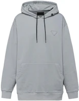 Prada SS23 Hoodie with Animal Print Logo Badge Drawstring - Gray UJL39A-11R0-F0276-S-222 Prada SS23 Hoodie with Animal Print Logo Badge Drawstring - Gray UJL39A-11R0-F0276-S-222