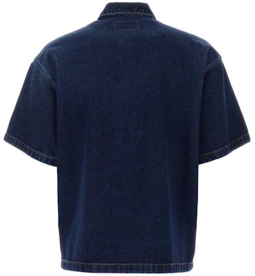 PRADA SS23 男士海軍藍寬鬆丹寧短袖防曬襯衫 GEC067-13HO-F0008-S-212 Lookbook PRADA SS23 男士海軍藍寬鬆丹寧短袖防曬襯衫 GEC067-13HO-F0008-S-212