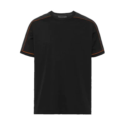 PRADA SS23 Outline Crewneck Short Sleeve T-Shirt Black SJN233-1TEH-F0AH9