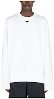 PRADA SS23 Oversized White Crewneck Long Sleeve T-Shirt for Men UJL26A-11LN-F0009-S-232 PRADA SS23 Oversized White Crewneck Long Sleeve T-Shirt for Men UJL26A-11LN-F0009-S-232