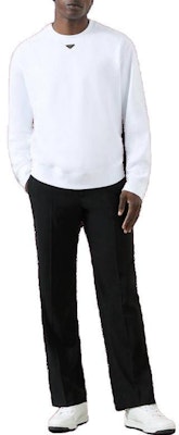 PRADA SS23 男款白色寬鬆長袖圓領T恤 UJL26A-11LN-F0009-S-232 Sizing PRADA SS23 男款白色寬鬆長袖圓領T恤 UJL26A-11LN-F0009-S-232