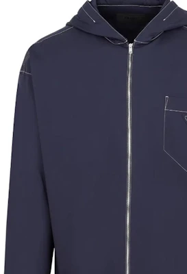 Prada SS23 男士海軍藍純色連帽長袖外套 SC686-12VC-F022E-S-231 Details for Prada SS23 男士海軍藍純色連帽長袖外套 SC686-12VC-F022E-S-231