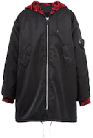 Prada SS23 Solid Color Mid-Length Zip-Up Hooded Coat Black SGB896-1WQ8-F0002-S-212 Prada SS23 Solid Color Mid-Length Zip-Up Hooded Coat Black SGB896-1WQ8-F0002-S-212