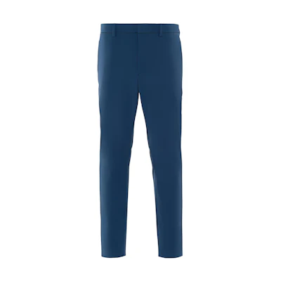PRADA SS23 Solid Color Mid-Rise Slim Fit Straight Casual Pants Blue Mens SPF94-1KJW-F0YNV-S-191