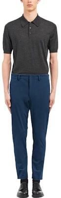 PRADA SS23 Solid Color Mid-Rise Slim Fit Straight Casual Pants Blue Mens SPF94-1KJW-F0YNV-S-191 Lookbook PRADA SS23 Solid Color Mid-Rise Slim Fit Straight Casual Pants Blue Mens SPF94-1KJW-F0YNV-S-191