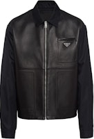 PRADA SS23 Solid Logo Patch Zip Casual Jacket for Men - Black SGC182-1WQ8-F0002-S-231 PRADA SS23 Solid Logo Patch Zip Casual Jacket for Men - Black SGC182-1WQ8-F0002-S-231