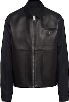 PRADA SS23 Solid Logo Patch Zip Casual Jacket for Men - Black SGC182-1WQ8-F0002-S-231 Order PRADA SS23 Solid Logo Patch Zip Casual Jacket for Men - Black SGC182-1WQ8-F0002-S-231