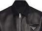 Details for PRADA SS23 Solid Logo Patch Zip Casual Jacket for Men - Black SGC182-1WQ8-F0002-S-231