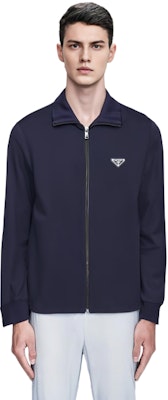 PRADA SS23 Solid Triangle Logo Zip-Up Jacket for Men in Navy Blue. SGC180-11QL-F0008 Purchase PRADA SS23 Solid Triangle Logo Zip-Up Jacket for Men in Navy Blue. SGC180-11QL-F0008