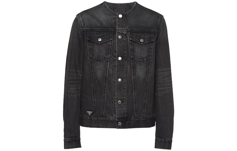 PRADA SS23 Washed Casual Denim Jacket  Black GEB229-12K8-F0557-S-231