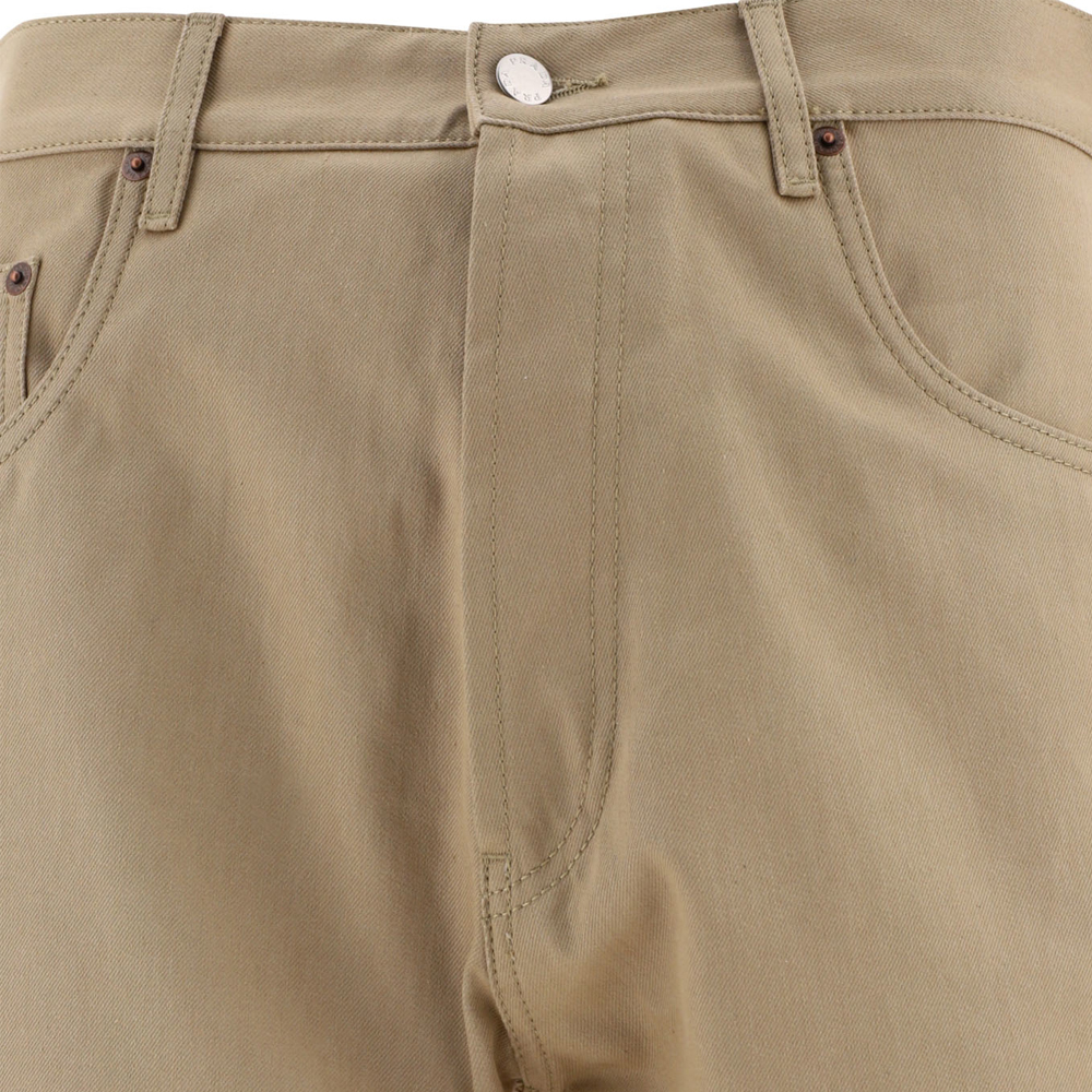 Shop PRADA SS24  Beige Straight-Leg Casual Mid-Waist Button Pants. GEP374-14PF-F0BAM-S-VMO