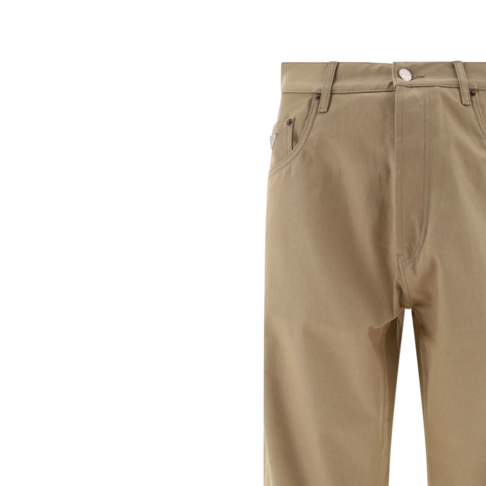 Details for PRADA SS24  Beige Straight-Leg Casual Mid-Waist Button Pants. GEP374-14PF-F0BAM-S-VMO