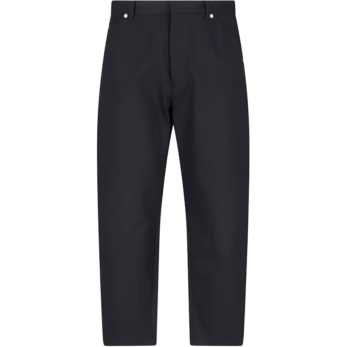 PRADA SS24  Black Casual Pants with Solid Color and Logo Zip Details SPH313-11BZ-F0002-S-232