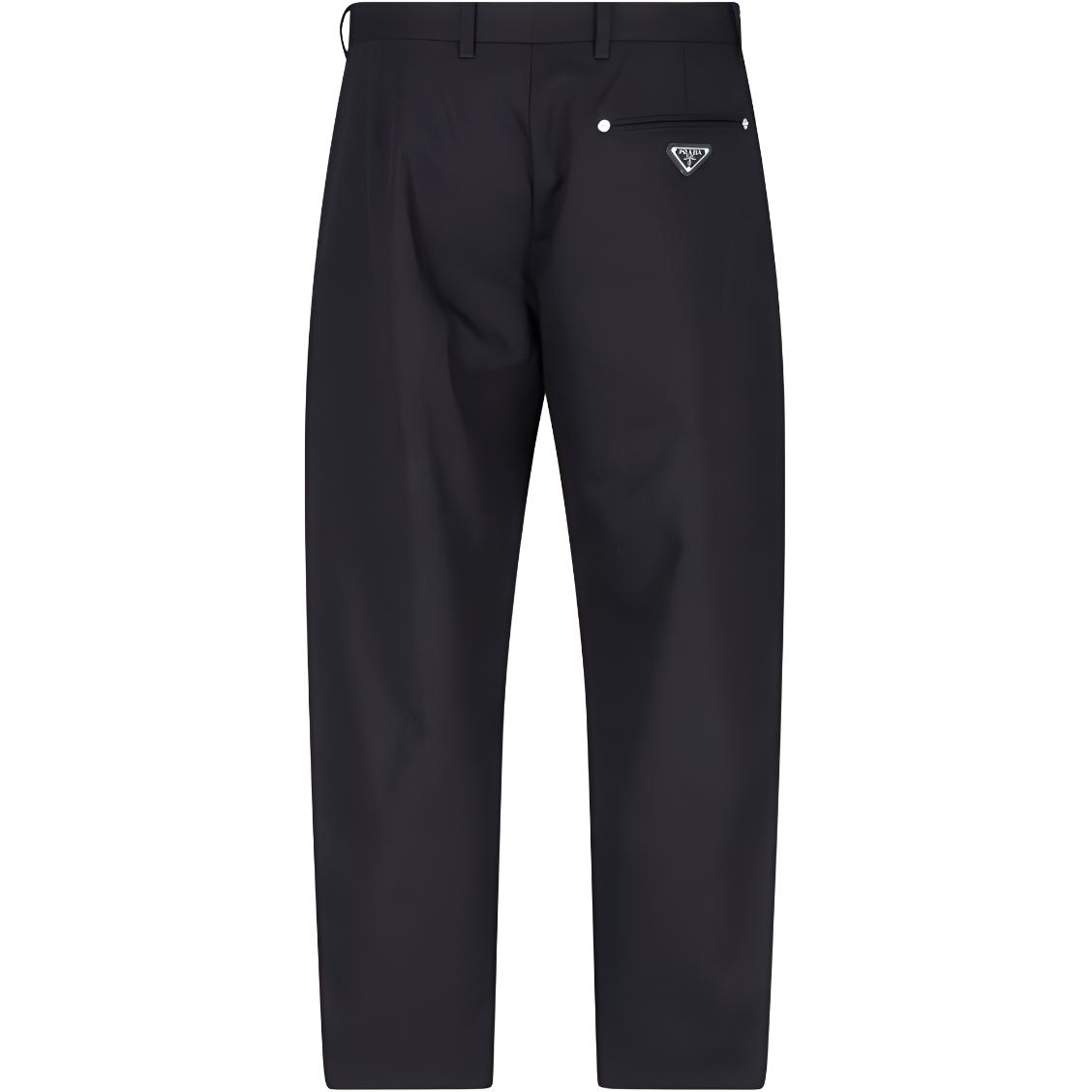 Lookbook PRADA SS24  Black Casual Pants with Solid Color and Logo Zip Details SPH313-11BZ-F0002-S-232