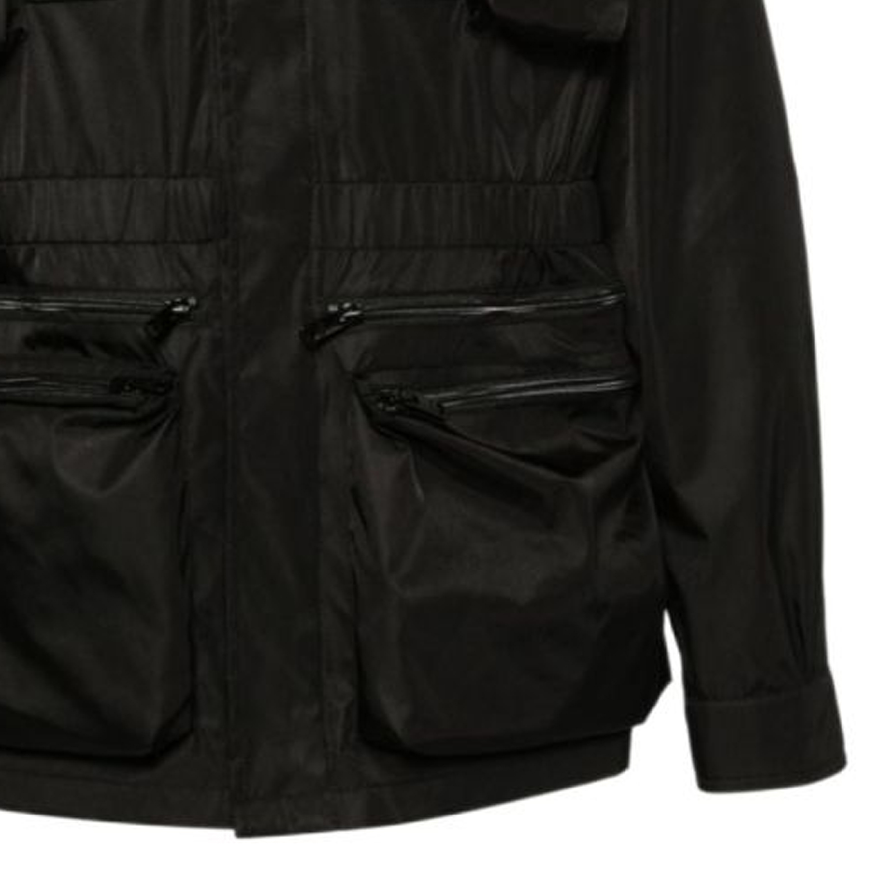 Purchase PRADA SS24 黑色長袖外套附標誌口袋設計。 SGC553-1WQ8-F0002-S-OOO