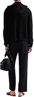 Shop PRADA SS24 黑色素色連帽拉鍊背心 SGC687-1Y5V--S-OOO