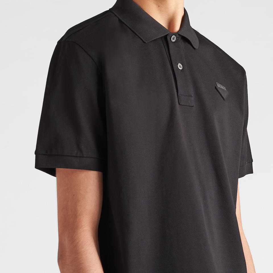 Details for 프라다 SS24 블랙 로고 반팔 폴로 셔츠. UJN444-XGS-F0002-S-WEO