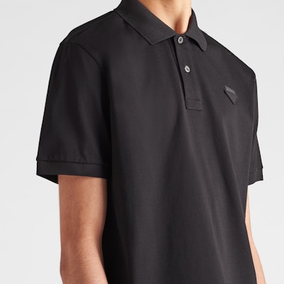 프라다 SS24 블랙 로고 반팔 폴로 셔츠. UJN444-XGS-F0002-S-WEO Details for 프라다 SS24 블랙 로고 반팔 폴로 셔츠. UJN444-XGS-F0002-S-WEO