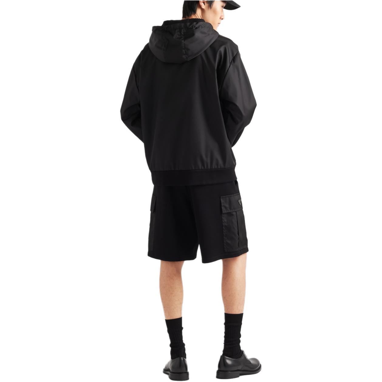 Purchase PRADA SS24 Jaket Hoodie Oversized Hitam Logo Patch. UJL41B-11JE-F0806-S-OOO