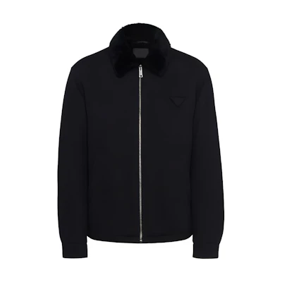 PRADA SS24 Black Solid Logo Zip-Up Long Sleeve Jacket SGC418-1Y5T-F0002-S-232