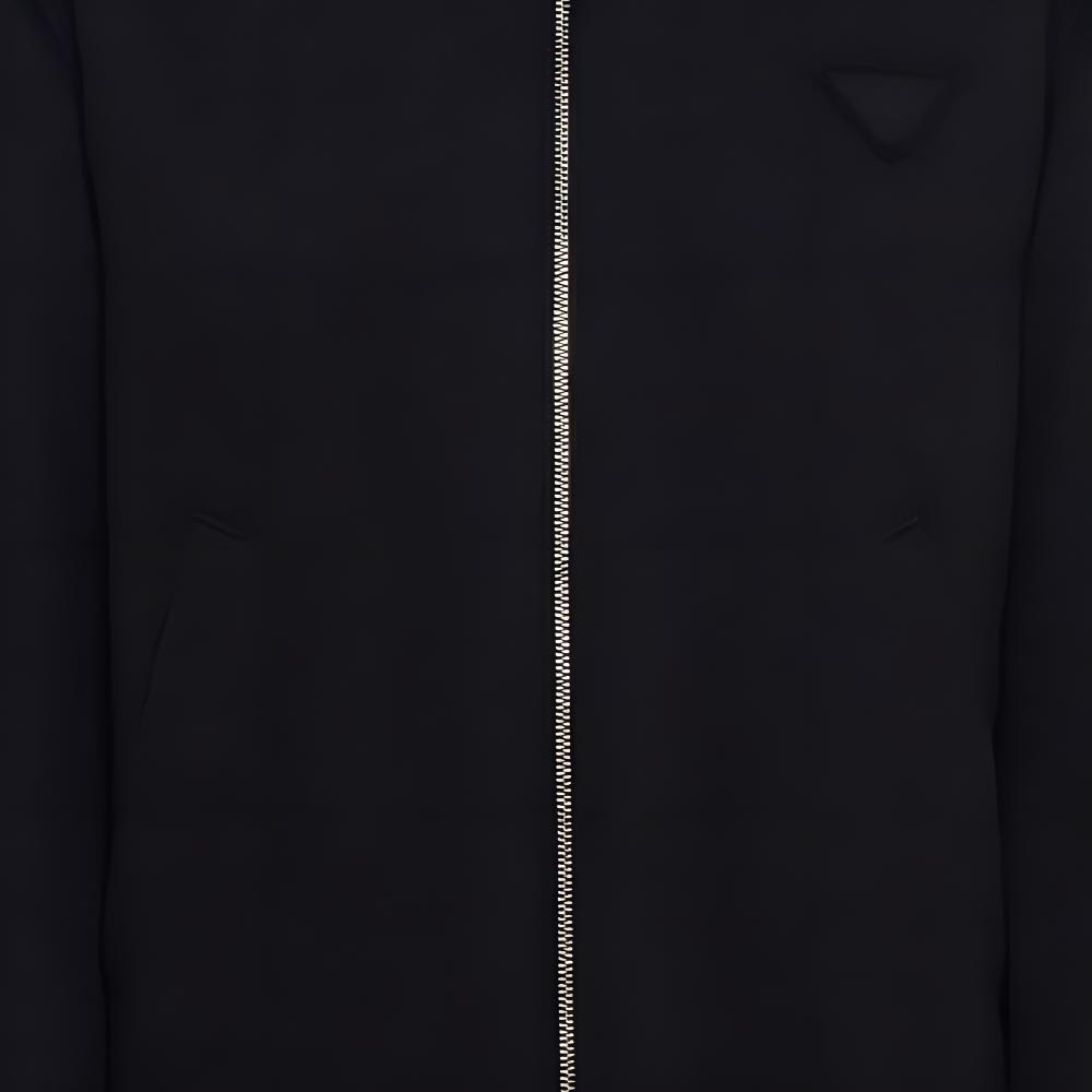 Sizing PRADA SS24  Black Solid Logo Zip-Up Long Sleeve Jacket SGC418-1Y5T-F0002-S-232