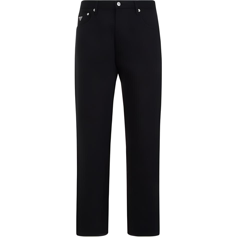 PRADA SS24  Black Straight-Leg Jeans with Pocket and Button Design. GEP371-1ZFB-F0557