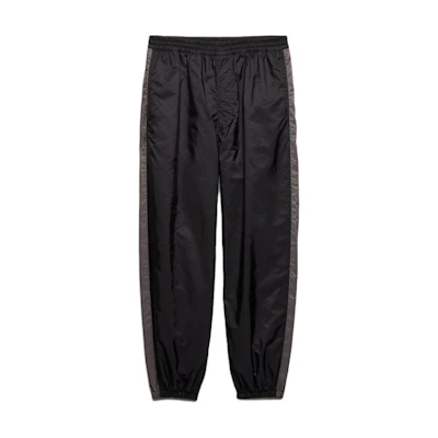 PRADA SS24 Black Striped Patchwork Relaxed Fit Jogger Pants. SPH442-1WQ9-F0N5A-S-OOO
