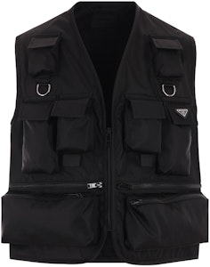 PRADA SS24 Vest Hitam Leher-V dengan Poket Logo Patch Berzip. SGC499-1WQ8-F0002-S-OOO Order PRADA SS24 Vest Hitam Leher-V dengan Poket Logo Patch Berzip. SGC499-1WQ8-F0002-S-OOO