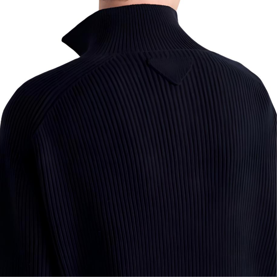 PRADA SS24  Blue Cashmere Long-Sleeve Polo Shirt UMB804-14G5-F0008-S-OOO 圖 6