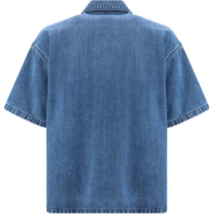 PRADA SS24  Blue Loose Fit Denim Short Sleeve Shirt with Logo Patch. GEC067-15N1-F0V3N-S-212 圖 3