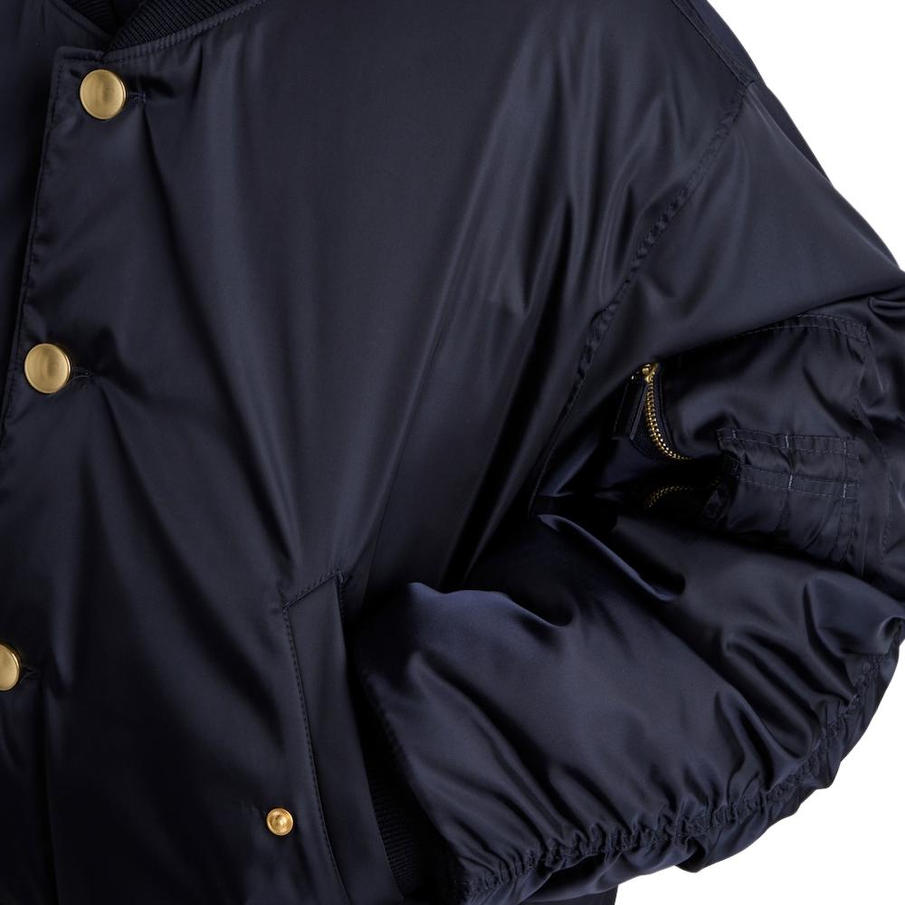 Details for PRADA SS24 藍色單排扣棒球領棉質外套 SGC674-1WQ8-F0SVF-S-OOO