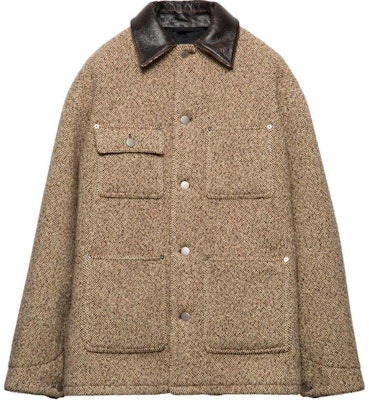 PRADA SS24 棕色皮革飾邊標誌長袖夾克 SGC675-15J3-F0040-S-OOO Buy PRADA SS24 棕色皮革飾邊標誌長袖夾克 SGC675-15J3-F0040-S-OOO