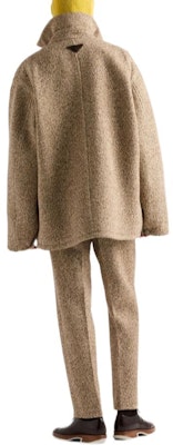 PRADA SS24 棕色皮革飾邊標誌長袖夾克 SGC675-15J3-F0040-S-OOO Shop PRADA SS24 棕色皮革飾邊標誌長袖夾克 SGC675-15J3-F0040-S-OOO