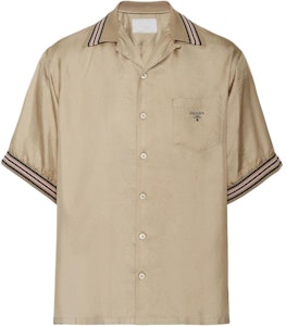 PRADA SS24 Kemeja Abu-Abu Bergaris Logo Pendek Lengan. UCS501-1QWC-F00065-S-OOO Buy PRADA SS24 Kemeja Abu-Abu Bergaris Logo Pendek Lengan. UCS501-1QWC-F00065-S-OOO