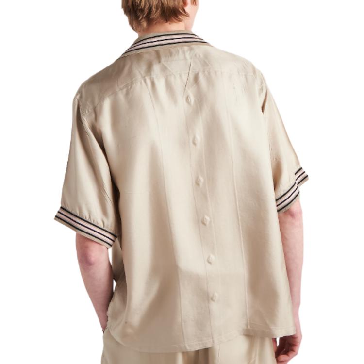 Purchase PRADA SS24 灰色條紋Logo印花短袖襯衫 UCS501-1QWC-F00065-S-OOO