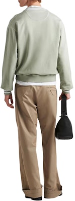 PRADA SS24 Baju Sweatshirt Logo Hijau Jalur Crewneck. UJL69B-15CA-F0AQI-S-OOO Purchase PRADA SS24 Baju Sweatshirt Logo Hijau Jalur Crewneck. UJL69B-15CA-F0AQI-S-OOO