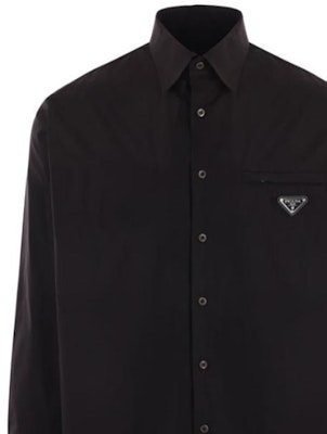 PRADA SS24 標誌棉質長袖單排扣襯衫 UCN549-1XV2-F0002-S-OOO Shop PRADA SS24 標誌棉質長袖單排扣襯衫 UCN549-1XV2-F0002-S-OOO
