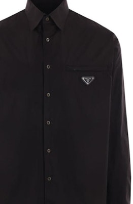 PRADA SS24 標誌棉質長袖單排扣襯衫 UCN549-1XV2-F0002-S-OOO Details for PRADA SS24 標誌棉質長袖單排扣襯衫 UCN549-1XV2-F0002-S-OOO