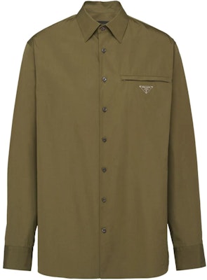 PRADA SS24 標誌棉質長袖單排扣襯衫 UCN549-1XV2-F0002-S-OOO Sizing PRADA SS24 標誌棉質長袖單排扣襯衫 UCN549-1XV2-F0002-S-OOO