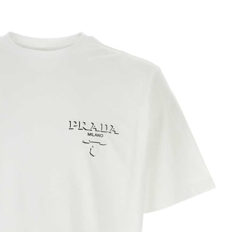 Sizing PRADA SS24 經典標誌印花短袖T恤 UJN896-14K7-F0009-S-OOO