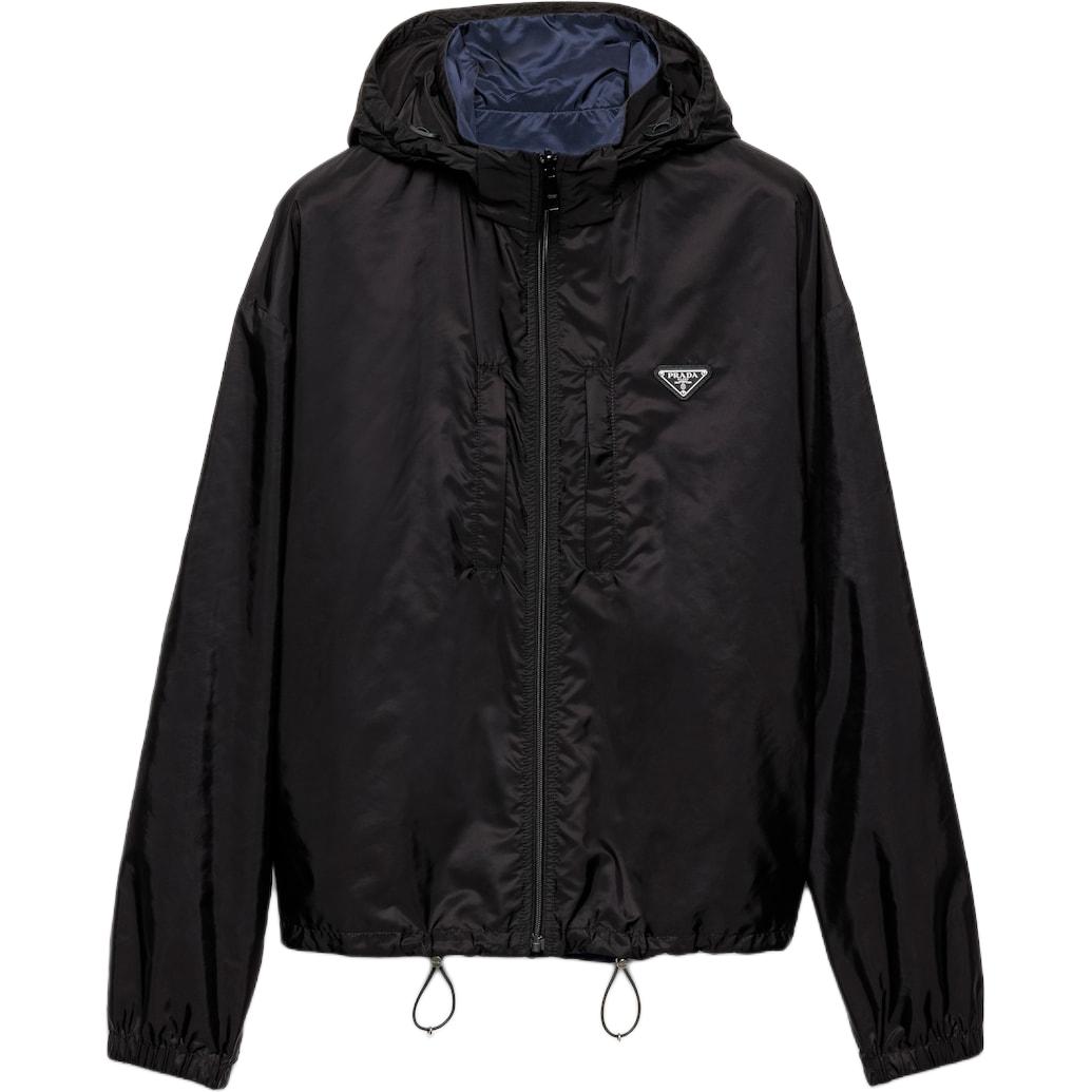 Order PRADA SS24  Reversible Hooded Jacket Black with Logo Details. SGC603-1WQ9-F0D9M-S-OOO