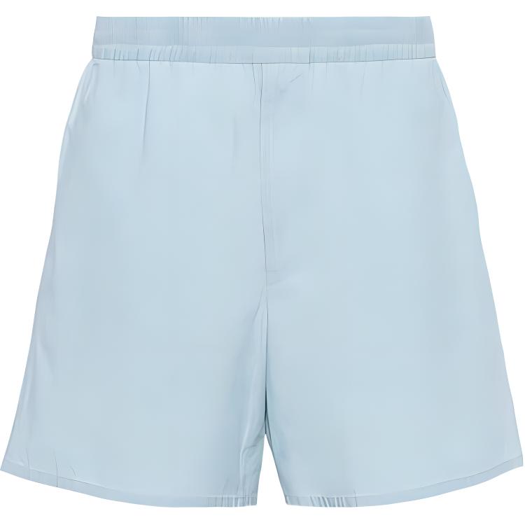 PRADA SS24  Solid Color Low-Waist Zipper Casual Shorts Sky Blue GEP377-14J5-F0BAU-S-OOO