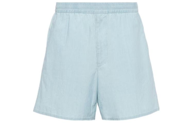 Order PRADA SS24 Celana Pendek Kasual Rendah Berwarna Biru Langit dengan Resleting GEP377-14J5-F0BAU-S-OOO