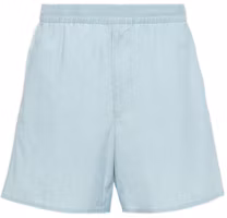 Order PRADA SS24 純色低腰拉鍊休閒短褲 天空藍 GEP377-14J5-F0BAU-S-OOO